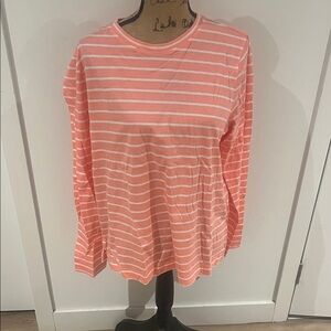 Vineyard Vines Coral and White Striped Shirt